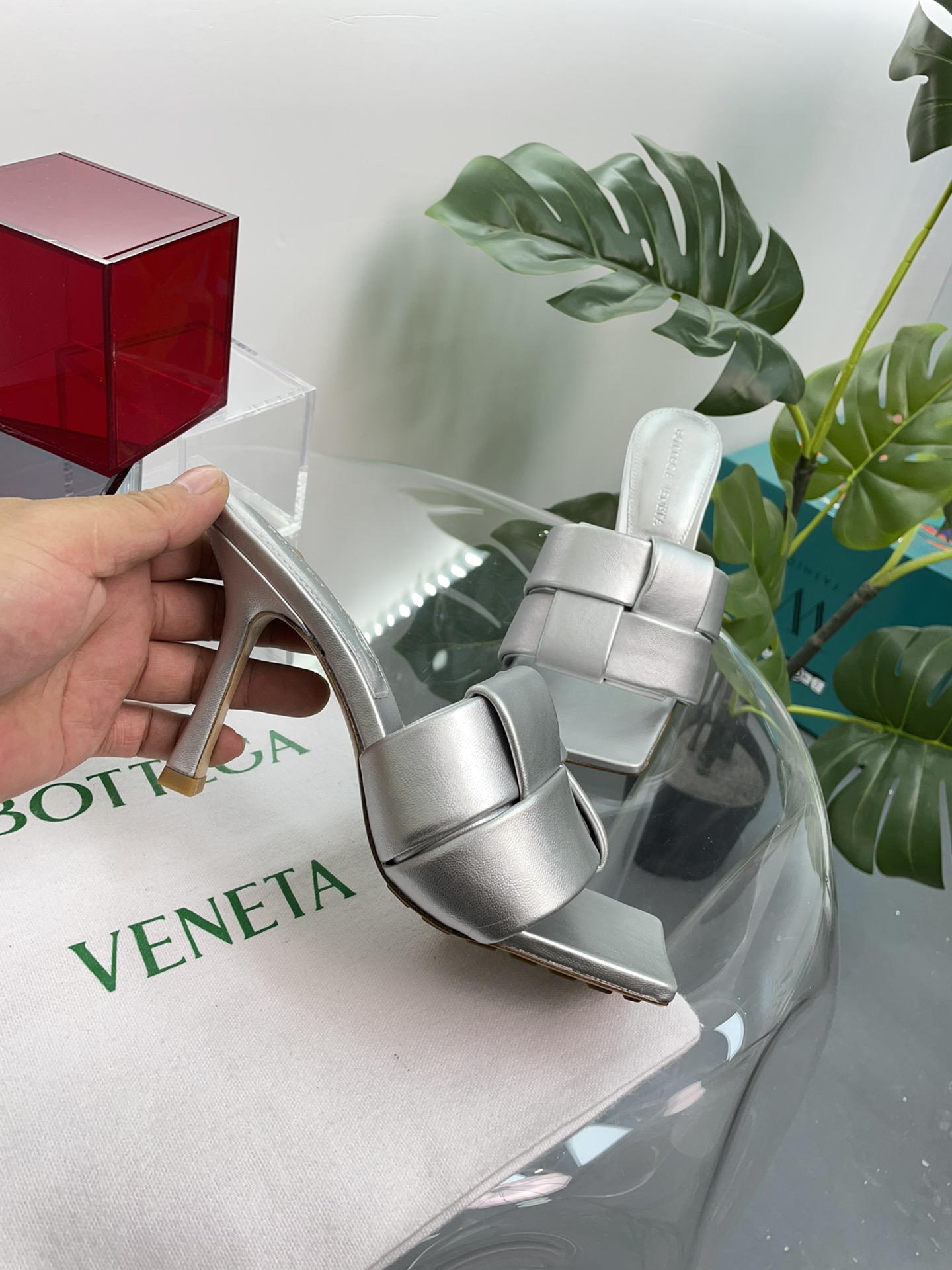 Bottega Veneta BV PATCH高跟拖鞋 大风车方块拖