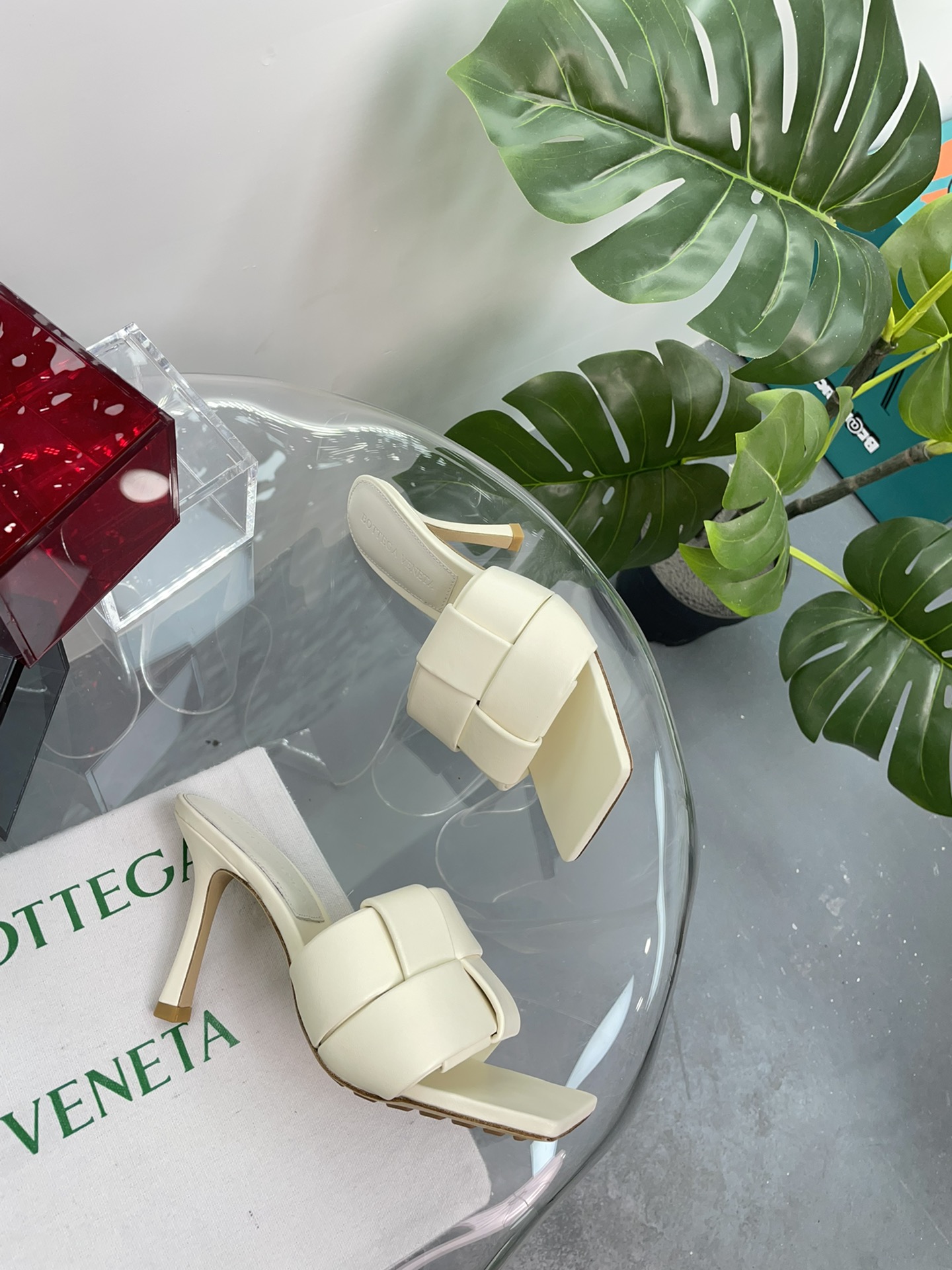 Bottega Veneta BV PATCH高跟拖鞋 大风车方块拖