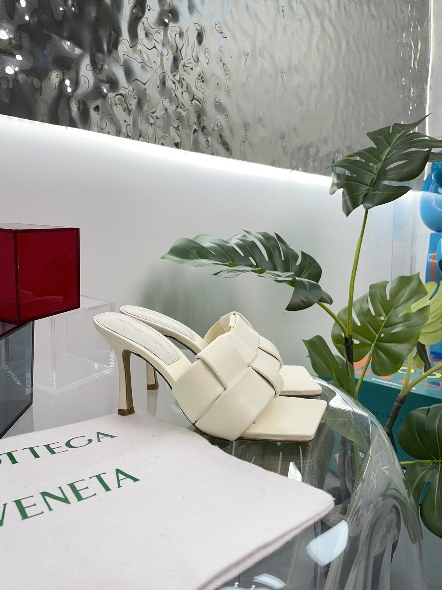 Bottega Veneta BV PATCH高跟拖鞋 大风车方块拖