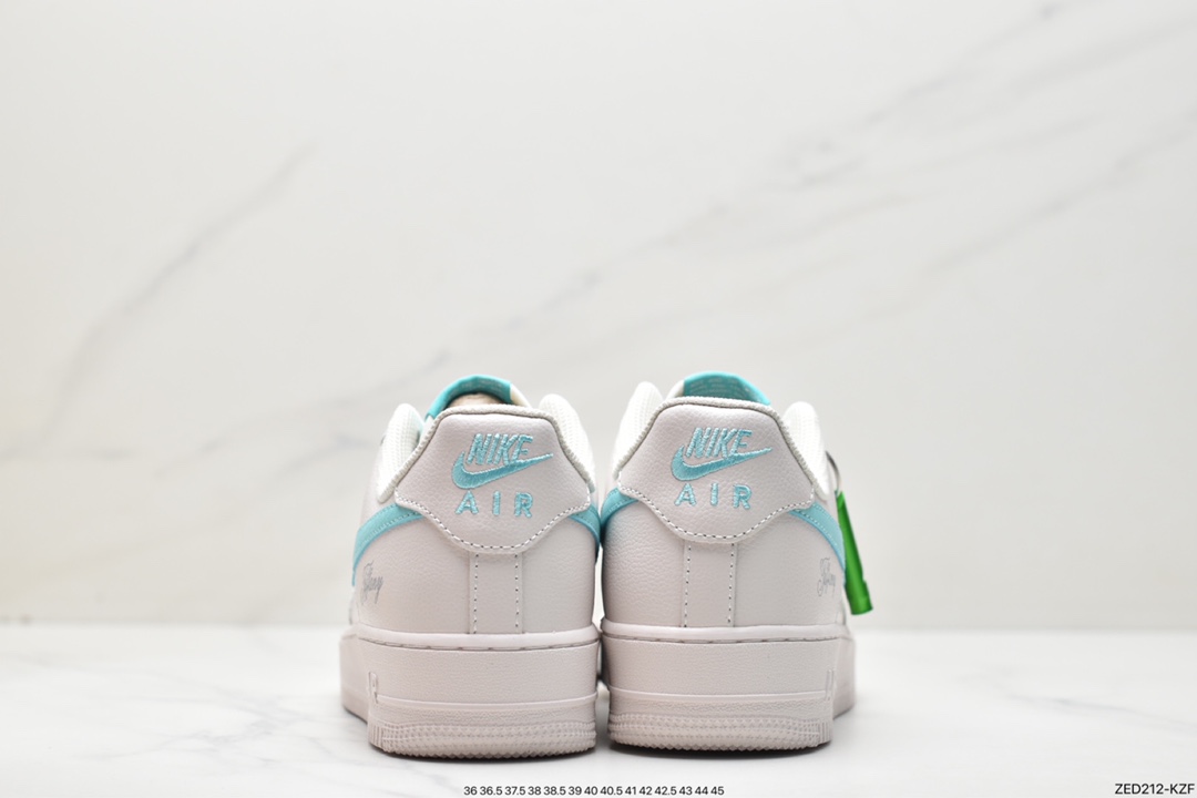 260 蒂芙尼/Tiffany & Co. x Nike Air Force 1 Low SP”1837”空军一号经典低帮百搭休闲运动板鞋“联名黑蒂芙尼蓝”DZ1382-211