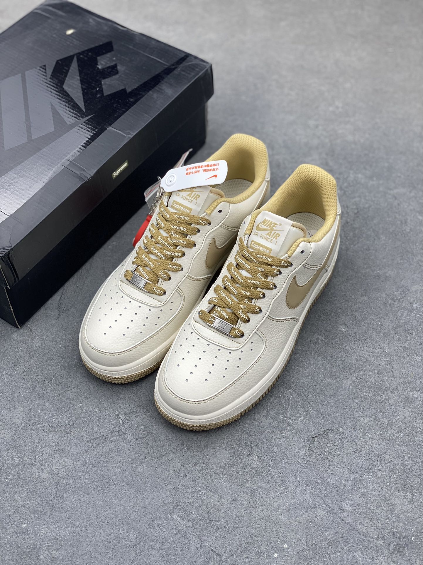Nike Air Force 1 '07 Low Supreme 'Wheat' Casual Sneakers 9 i1682365544 7124 7