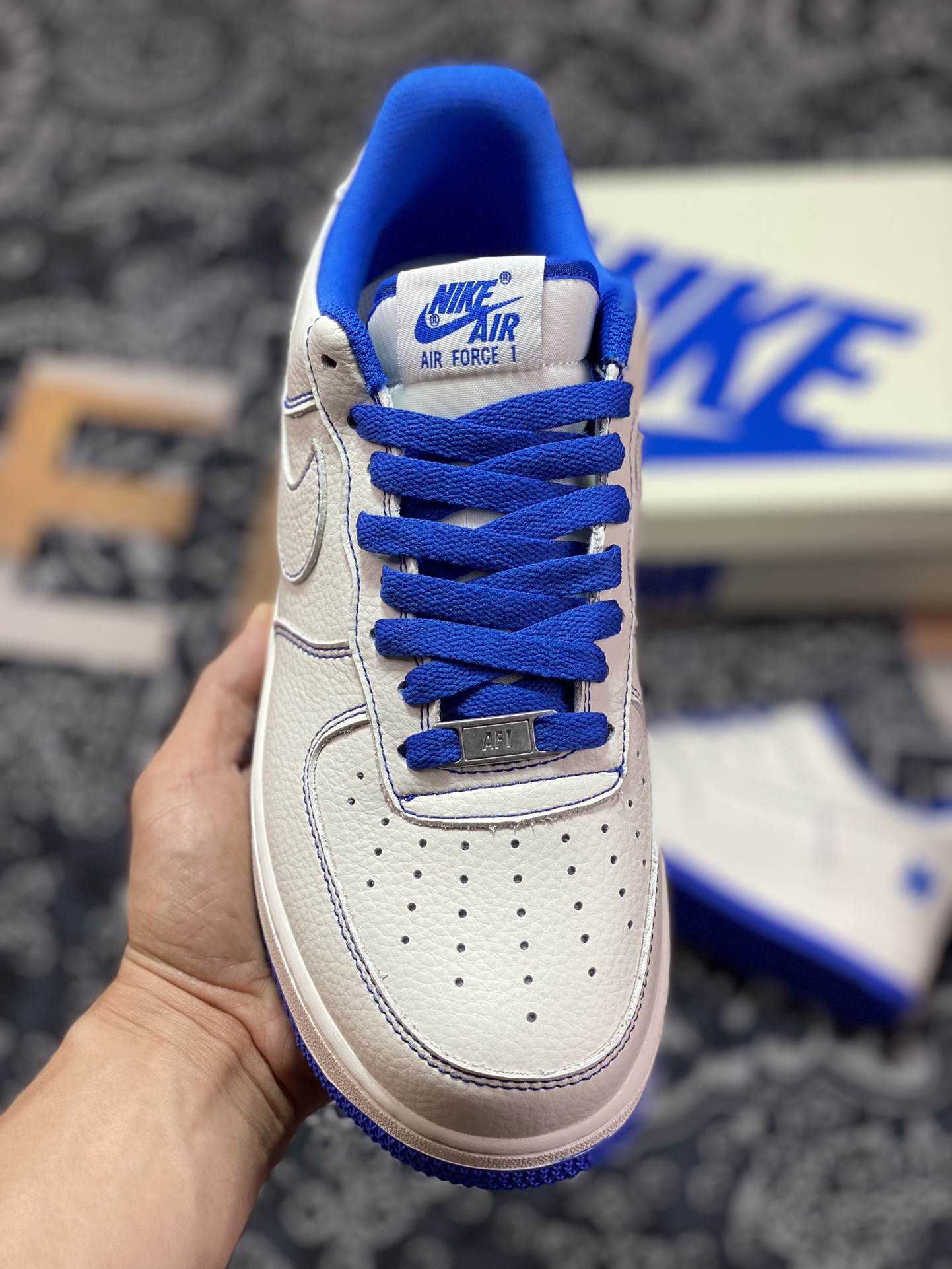 UNDEFEATED x Nike Air Force 1′07 Low ”Beige/Green 3M” Air Force One sneakers ”Off-white royal blue stitching five-bar print” UN1570-680