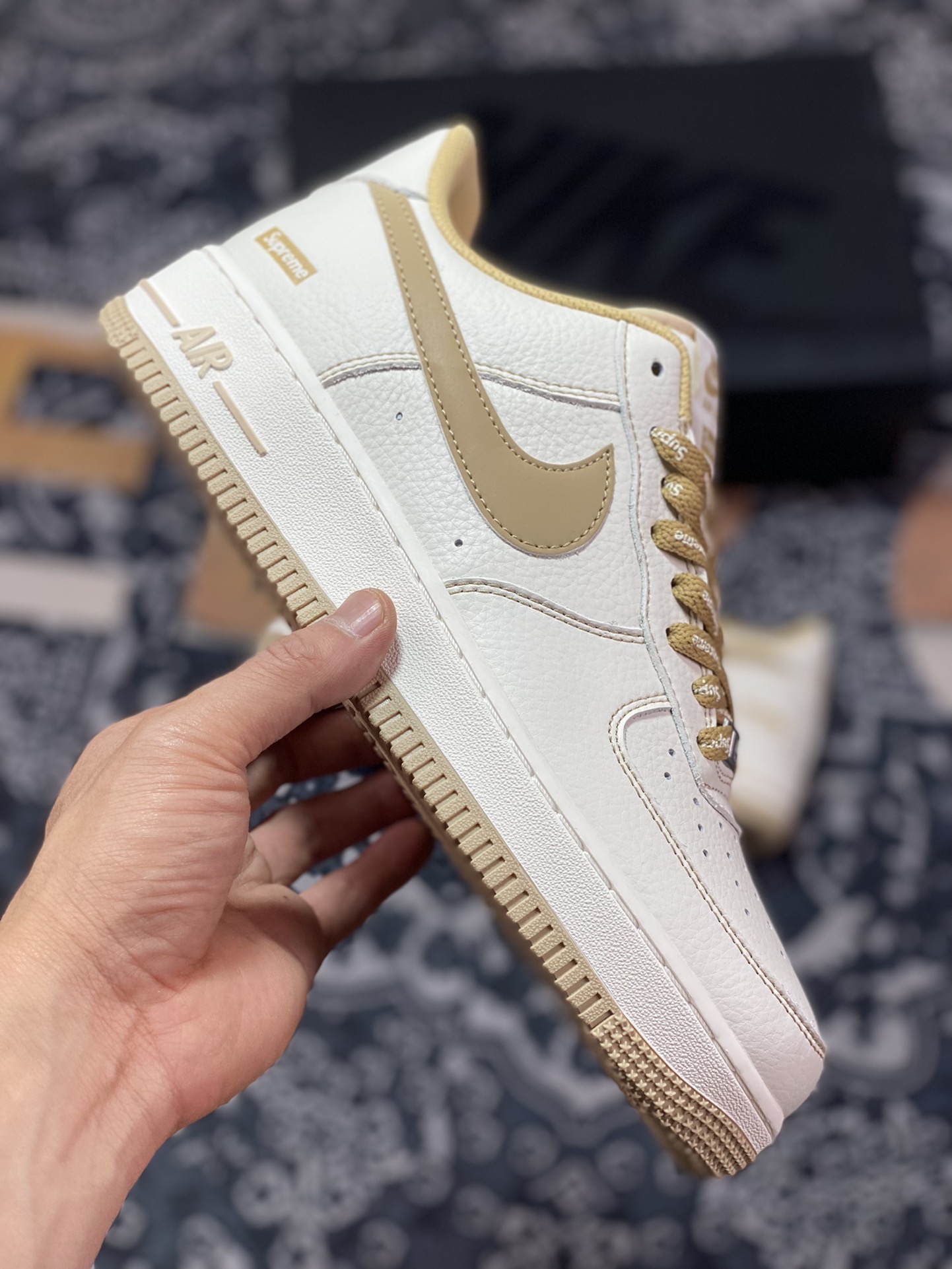 Nike Air Force 1 '07 Low QS ”Rice White/Brown Rice Blanc/Marron” Air Force 1 Sneakers ”Leather White Brown” SU0220-011