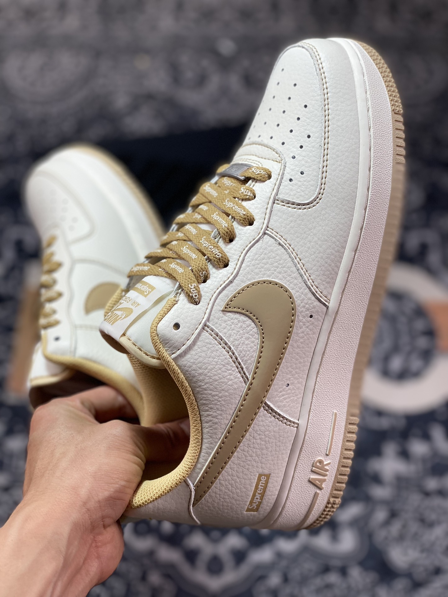 Nike Air Force 1 '07 Low QS ”Rice White/Brown Rice Blanc/Marron” Air Force 1 Sneakers ”Leather White Brown” SU0220-011