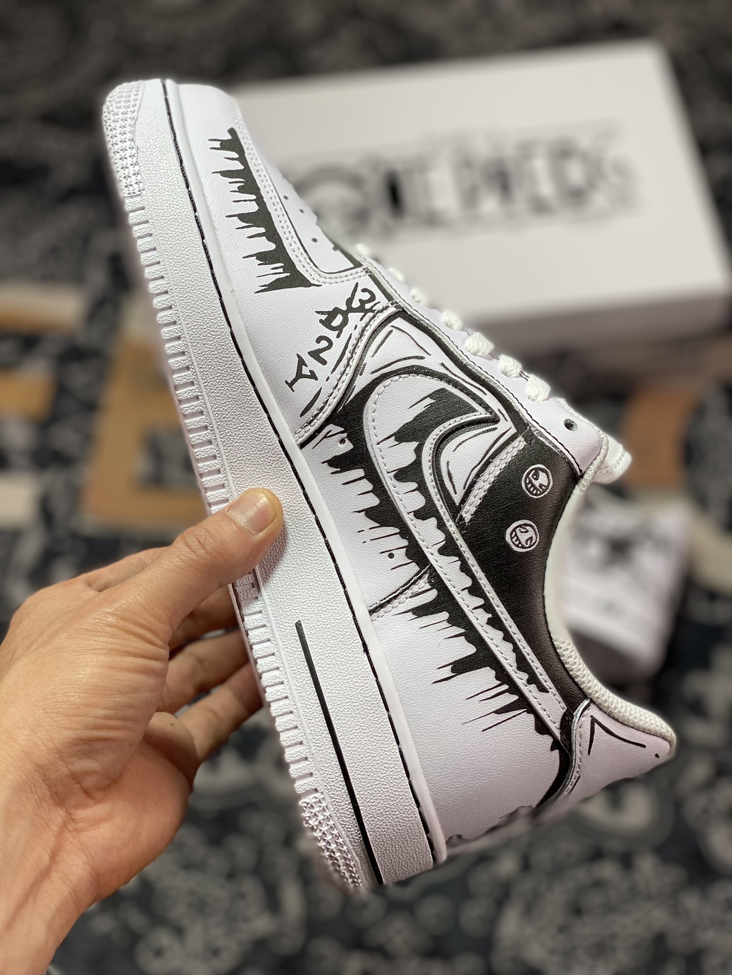 Nike Air Force 1 '07 Low ”White/Blackc/One Piece” Air Force One sneakers ”Two-dimensional marker graffiti white and black One Piece” CW2288-301