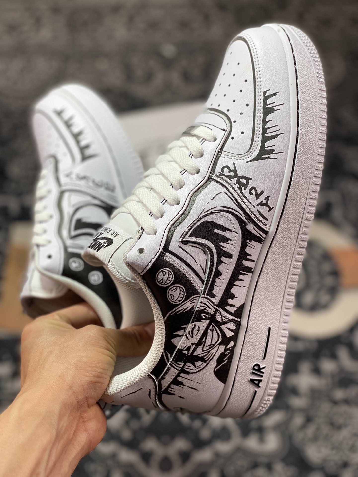 Nike Air Force 1 '07 Low ”White/Blackc/One Piece” Air Force One sneakers ”Two-dimensional marker graffiti white and black One Piece” CW2288-301