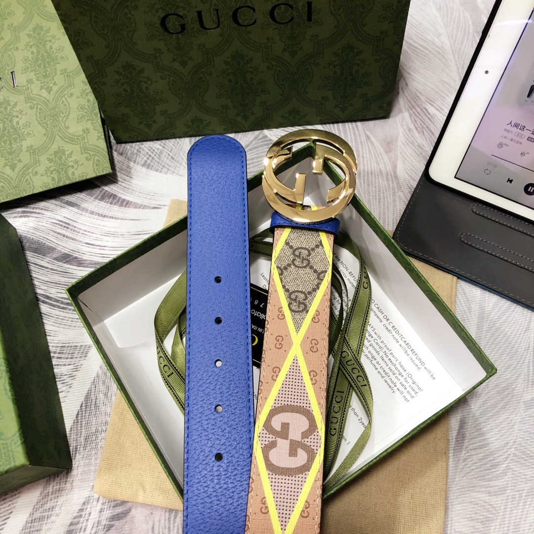 Gucci古奇3.8宽精品不锈钢钢扣