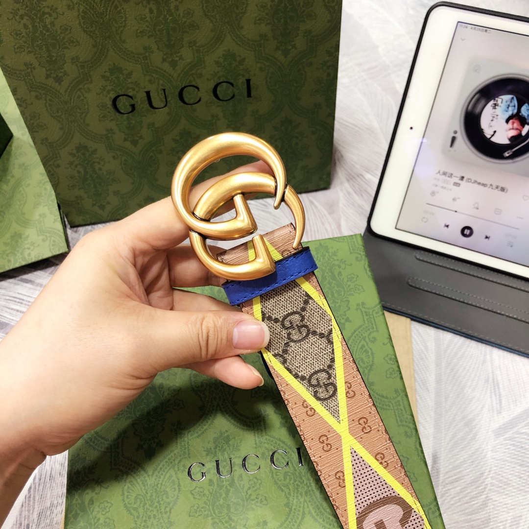 Gucci古奇3.8宽精品不锈钢钢扣