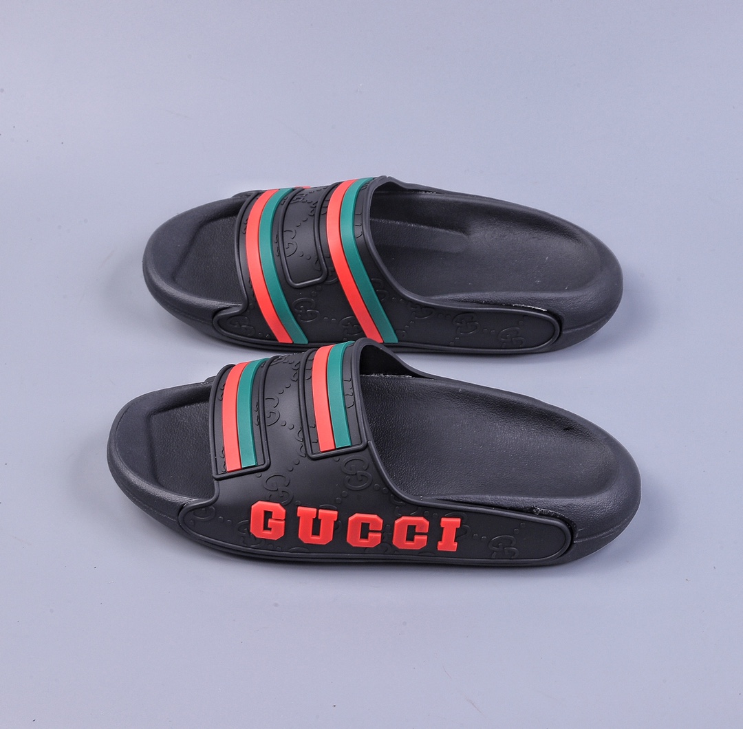 Gucci Leather slide with bow Beach leather flip flops high-end slippers
