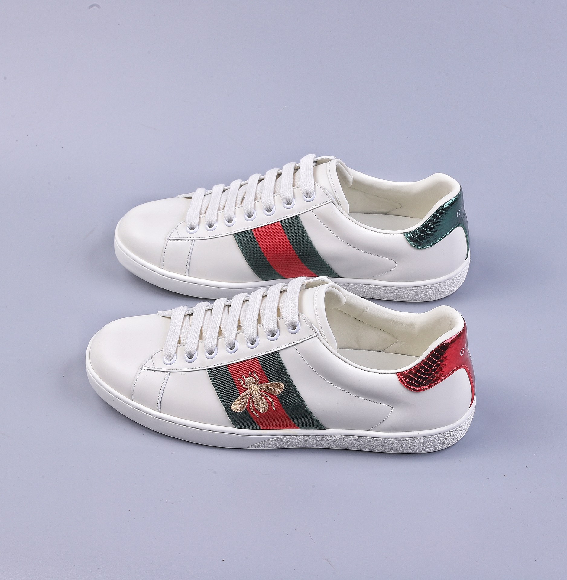 Guangdong version of Gucci series Gucci/GUCCI YY Gucci white shoes Gucci bee official classic shoes