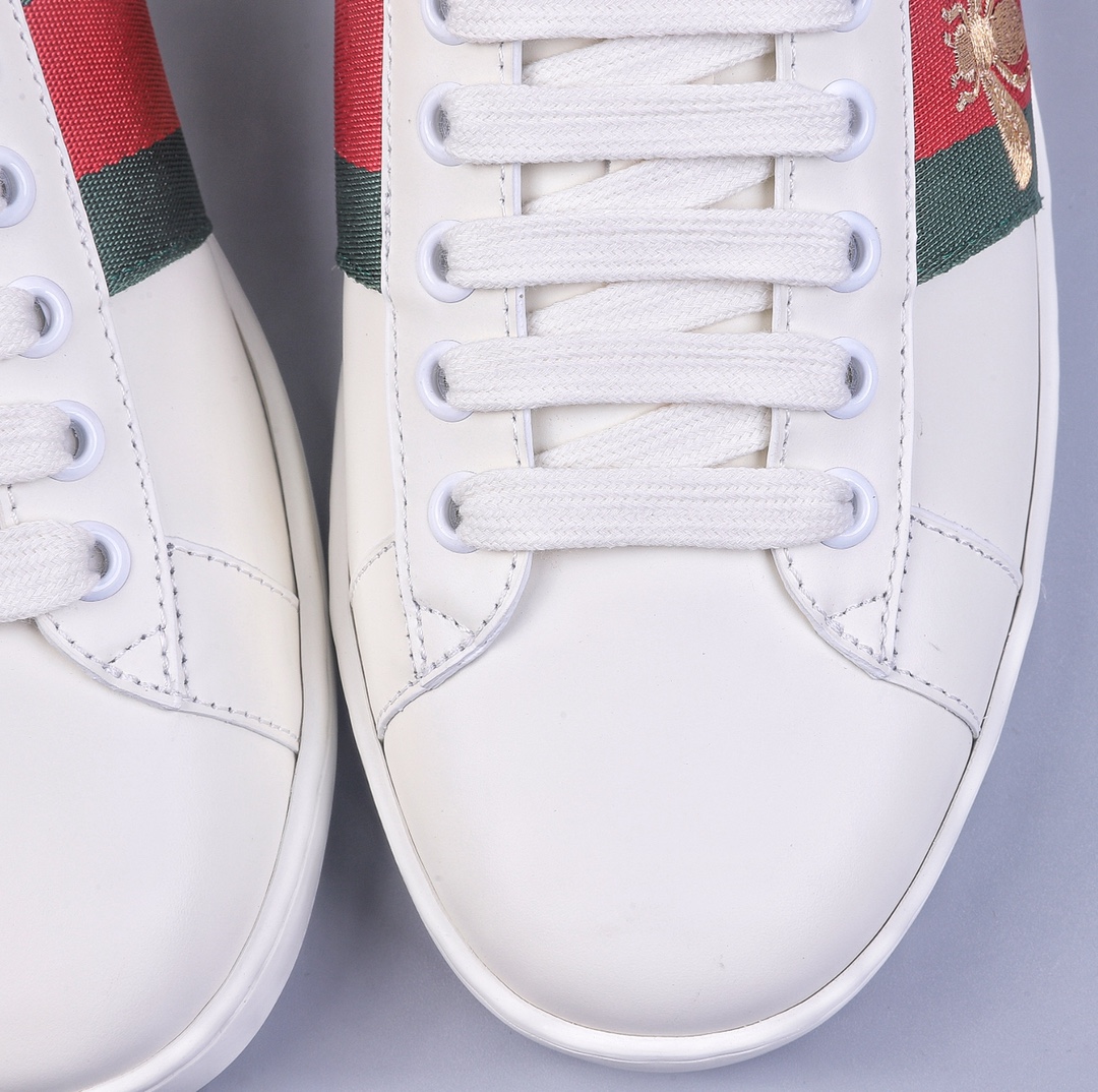 Guangdong version of Gucci series Gucci/GUCCI YY Gucci white shoes Gucci bee official classic shoes