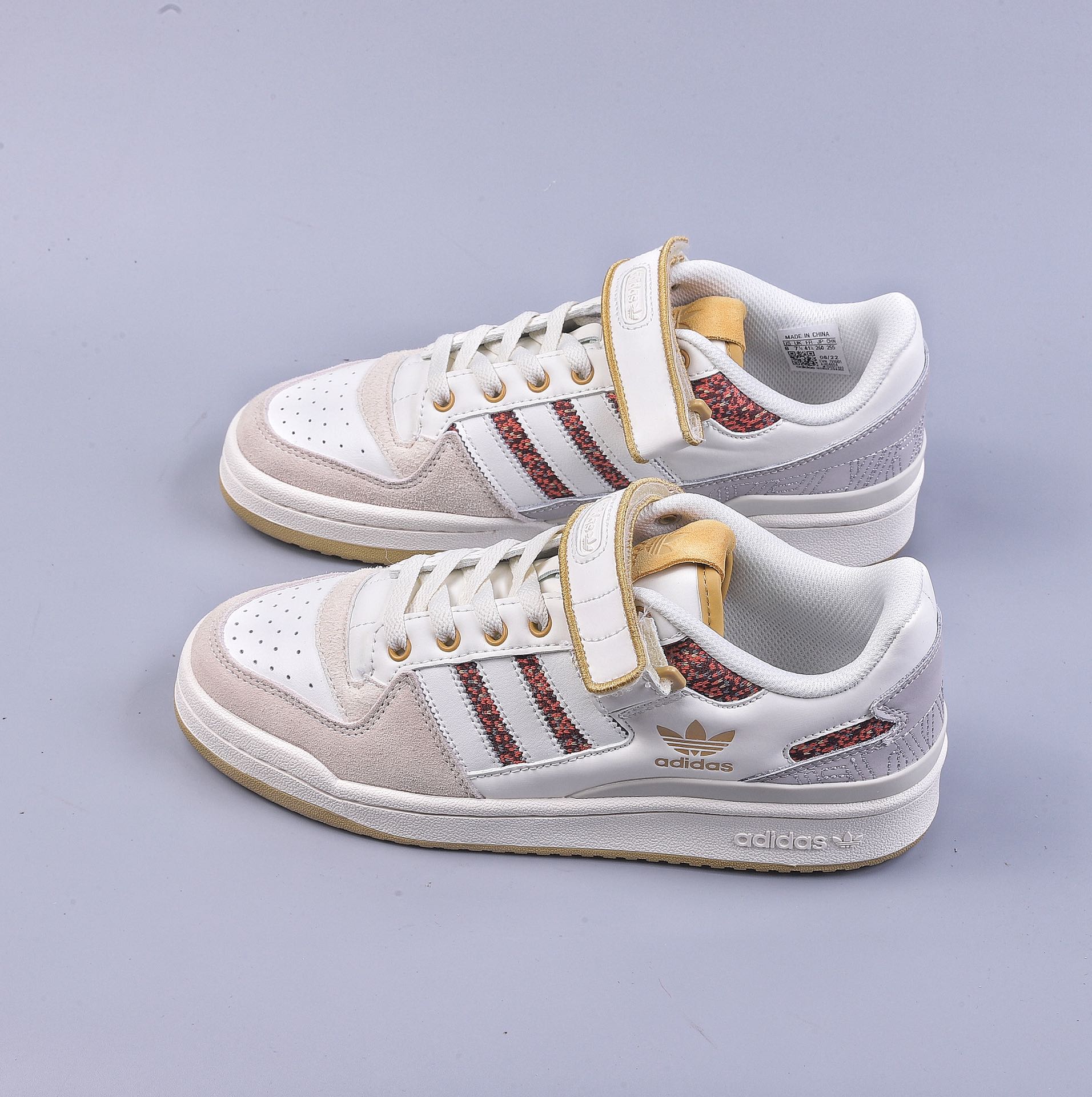 Adidas Forum 84 Low Beige Light Gray Red Low-top All-match Trendy Casual Sports Shoes HQ4604