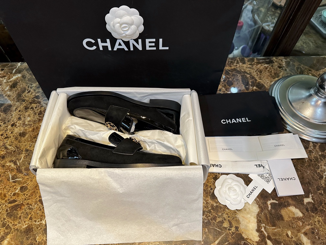 Chanel Shoes Loafers Black