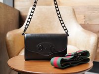 Gucci Horsebit Handbags Crossbody & Shoulder Bags Black Green Red 1955 Chains