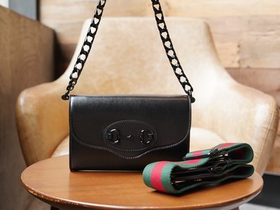 Gucci Horsebit Handbags Crossbody & Shoulder Bags Black Green Red 1955 Chains