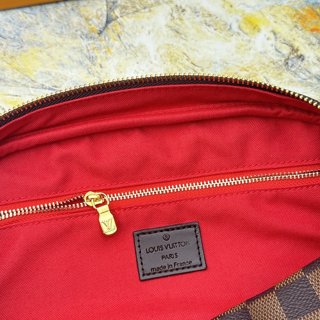 Brown Damier Ebene Wash Bag - Back View