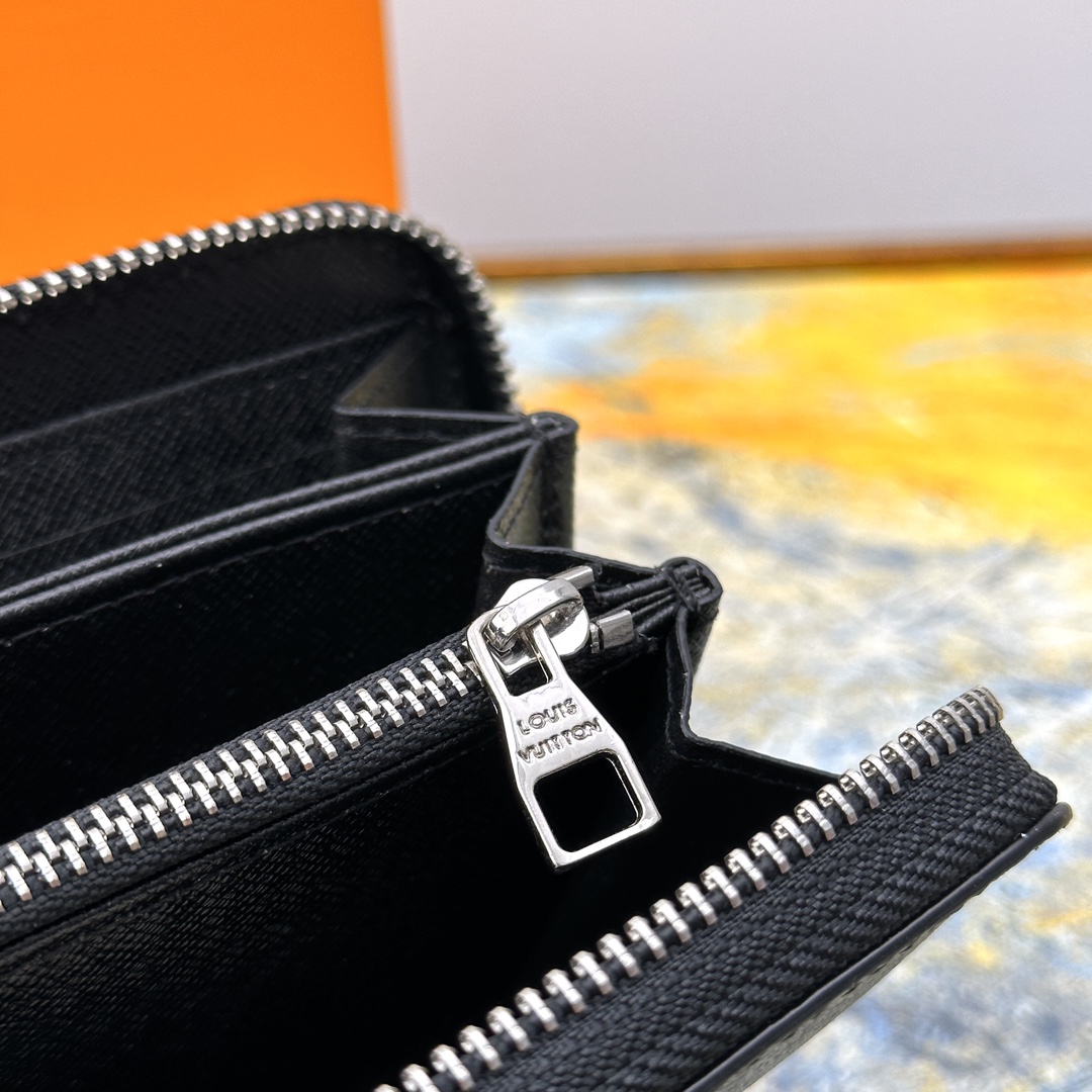 Leather long zip wallet in a lifestyle setting