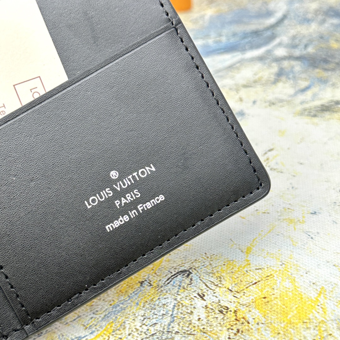 Slim leather bifold wallet in pocket