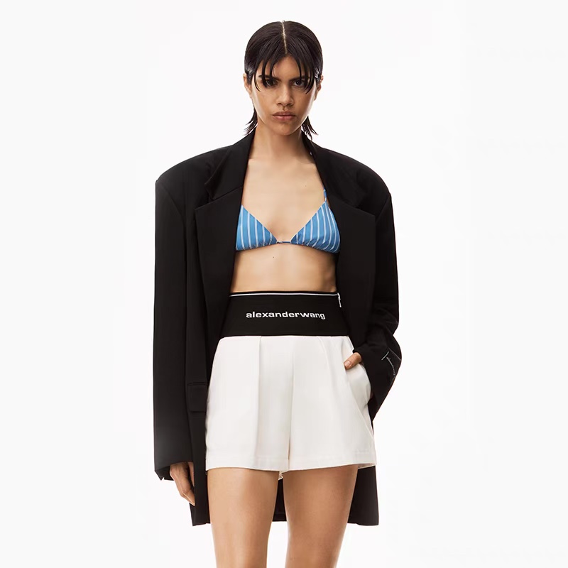 NO:325125,Model number D23042583 Alexander Wan* Wangjia’s ten thousand-year classic model must-have item!  Logo webbing spliced ​​side zipper fashionable high-waisted slimming wide-leg shorts!  Black, white, khaki, S M L (M size waist 60 elastic, trousers length 38) hair, alexander wang, shorts, alexander wang19860909款号D23042583 Alexander Wan*大王家万年经典款人手必备单品！logo织带拼接侧拉链时尚高腰显瘦阔腿短裤！黑色、白色、卡其色、S M L（M码腰围60有弹力,裤长38）发,,alexander wang,shorts,alexander wang,Women's clothing