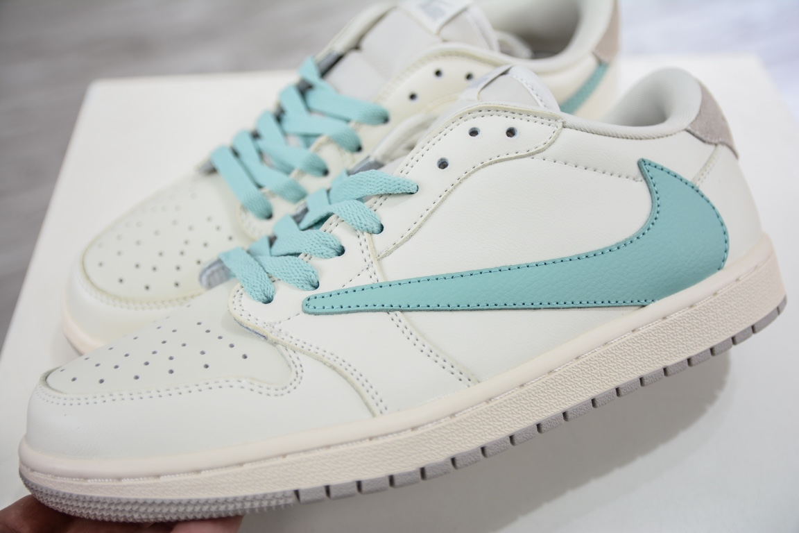 220 Fragment x Travis Scott x Air Jordan 1 Low 三方联名闪电倒钩低帮 白 蒂芙尼 DM7866-312