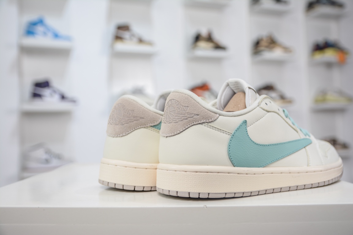 220 Fragment x Travis Scott x Air Jordan 1 Low 三方联名闪电倒钩低帮 白 蒂芙尼 DM7866-312