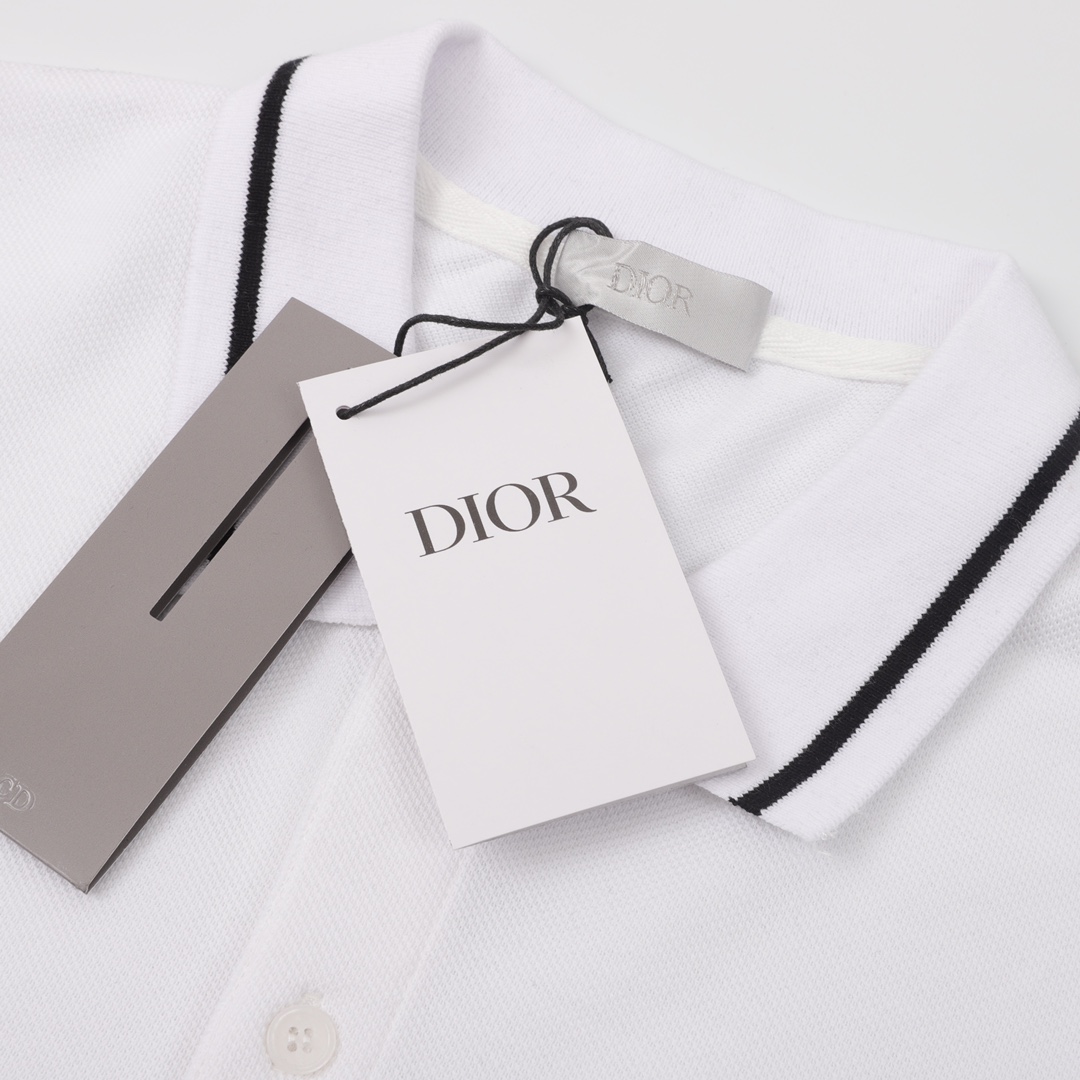 DIOR/迪奥 小蜜蜂刺绣LOGO短袖POLO衫 选用棉质珠地网眼布打造