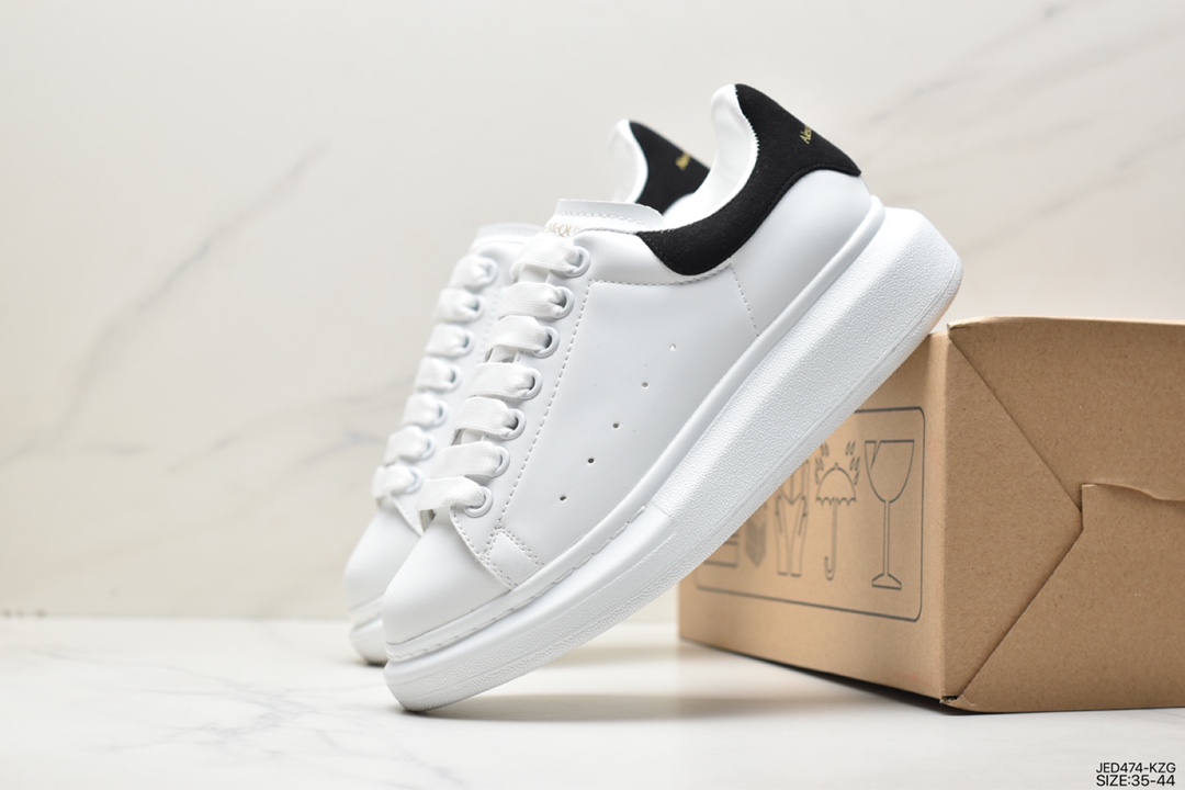 Italian luxury brand Alexander McQueen Sole Leather Sneakers low-top white shoes 553770 WHGP790 9063