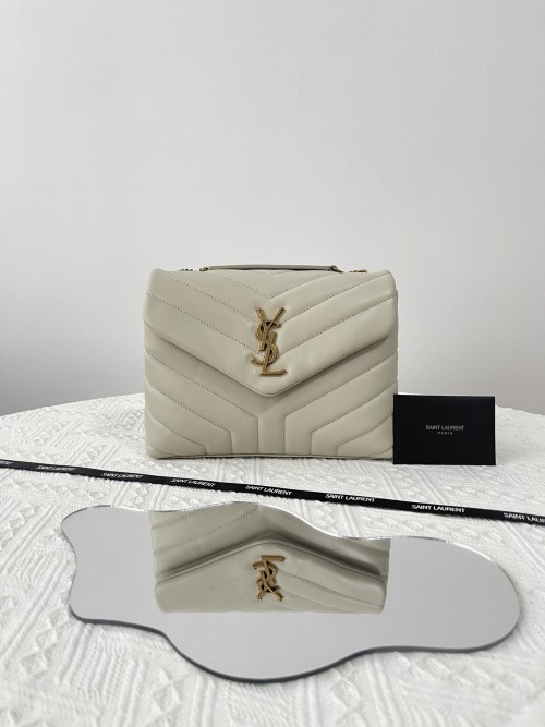 Saint Laurent LouLou Y-Quilted Leather Shoulder Bag, White Platinum Hardware 1 Saint Laurent LouLou Y-Quilted Leather Shoulder Bag, White Platinum Hardware