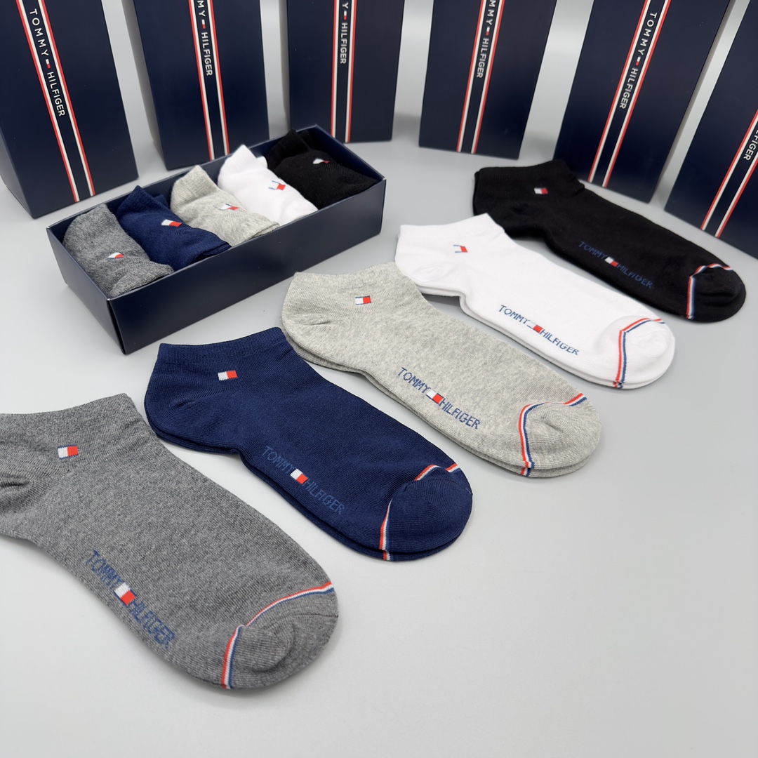 Tommy Hilfiger Heren Enkel Sokken Set - 5 Paar - Comfortabele Katoenmix
