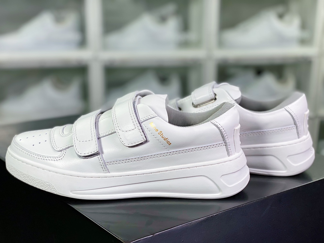 Acne Studios Steffey Velcro Strap Sneakers Velcro Series Low-top Sneakers ”Leather Strap Pure White” BD0244-100