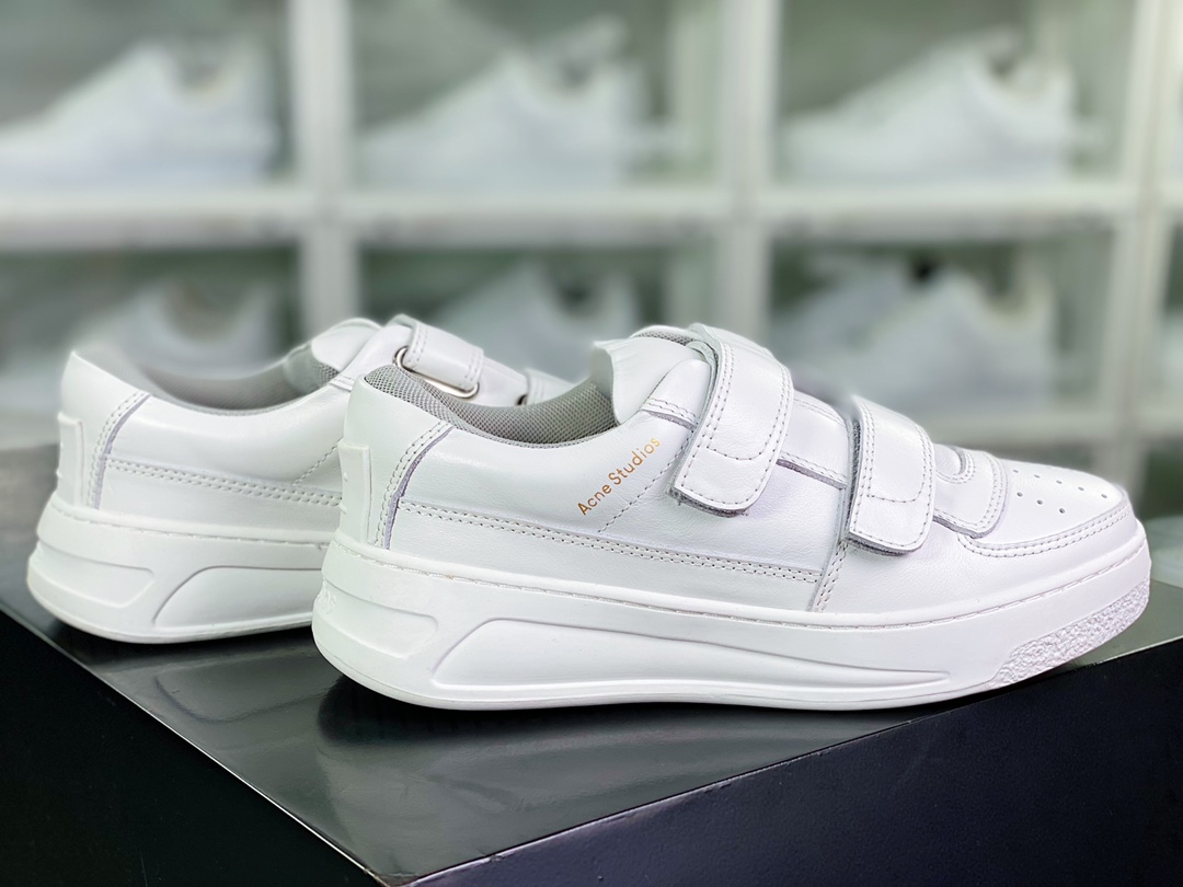 Acne Studios Steffey Velcro Strap Sneakers Velcro Series Low-top Sneakers ”Leather Strap Pure White” BD0244-100