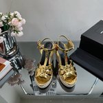 Yves Saint Laurent Shoes Sandals 2023 AAA Replica Customize
 Patent Leather Sheepskin Straw Woven
