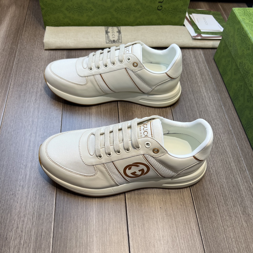 [Gucci] Gucci - Calidad de gama alta Original Single - Exterior - Piel de becerro napa - Lona mercer