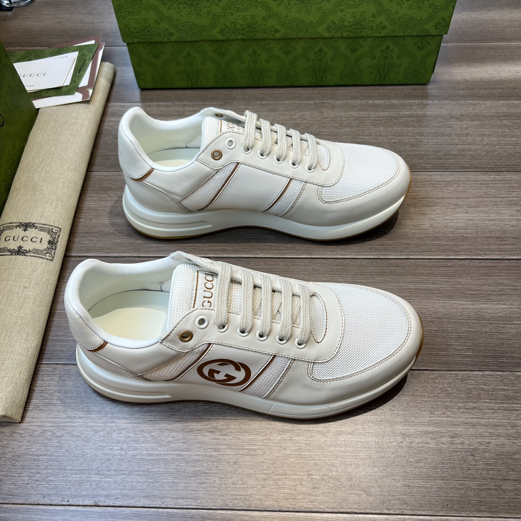 [Gucci] Gucci - Calidad de gama alta Original Single - Exterior - Piel de becerro napa - Lona mercer