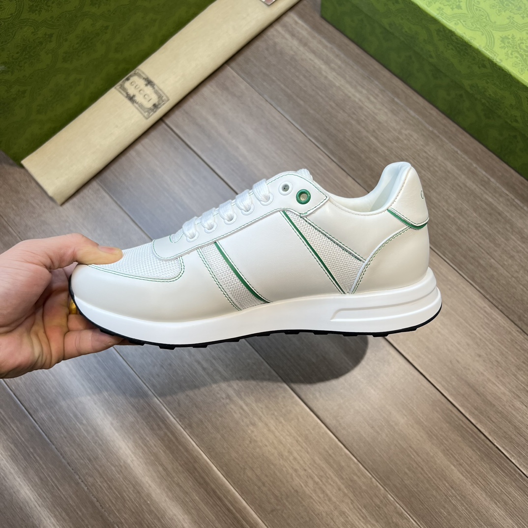 [Gucci] Gucci Napa Calfskin - Lona mercerizada de marca alta - Lengüeta - Cuerpo del zapato: logotip