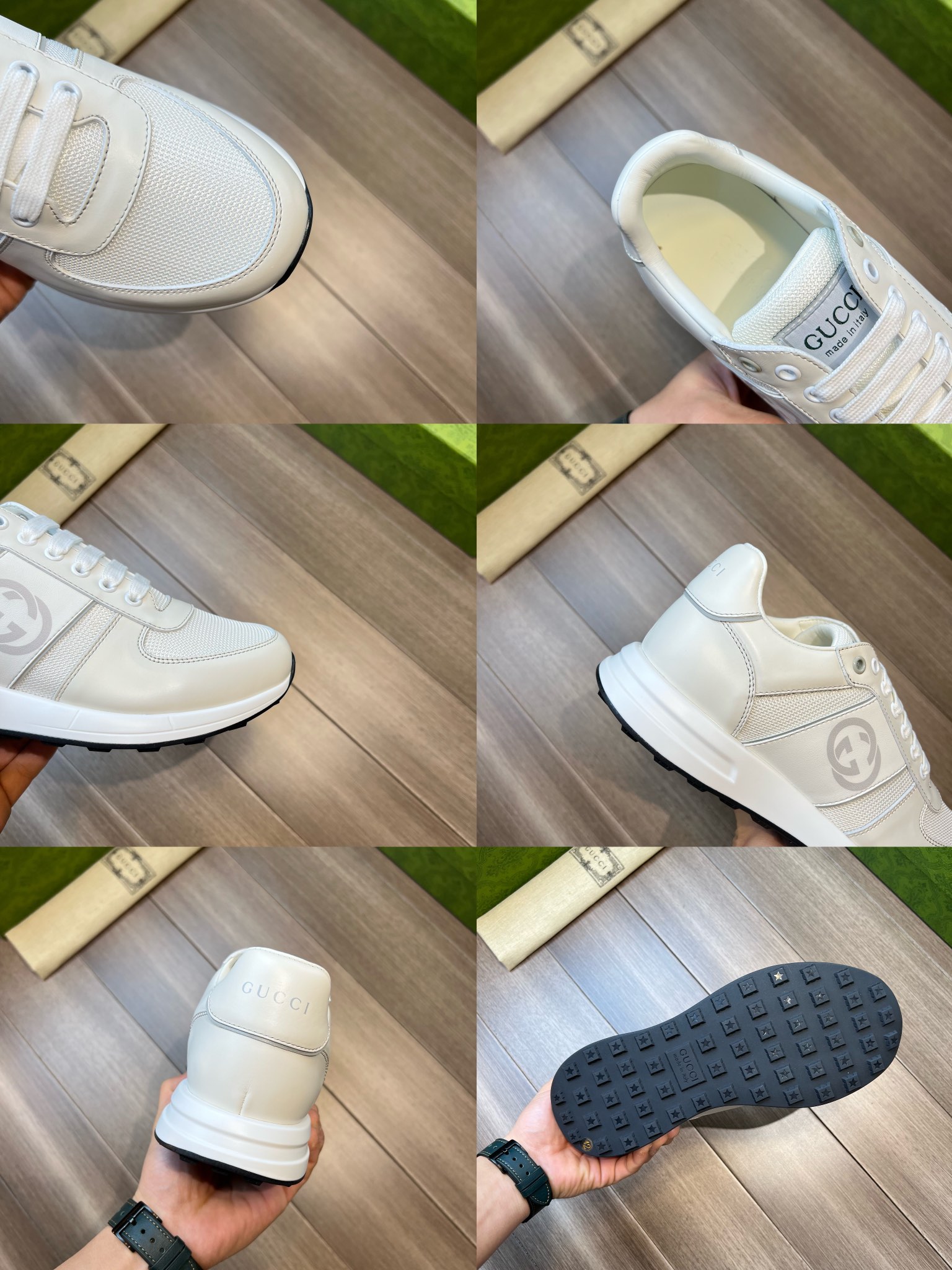 [Gucci] Gucci - Calidad de gama alta Original - Exterior - Piel de ternero napa - Lona mercerizada d