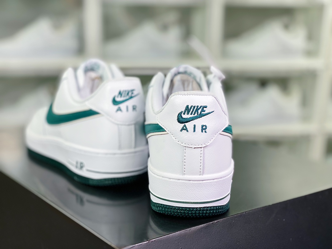 220  Air Force 1 '07 Low QS”White/University Blue Mini Swoosh”空军一号经典低帮板鞋“皮革白墨绿刺绣小钩子”CV5696-966
