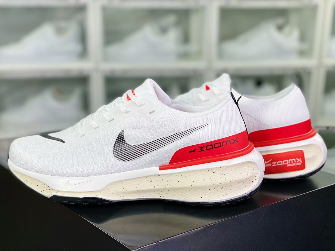 220 ZoomX Invincible Run Flyknit 3”White/Black/Red”不可战胜3代系列慢跑鞋“针织白黑大红”DR2615-101