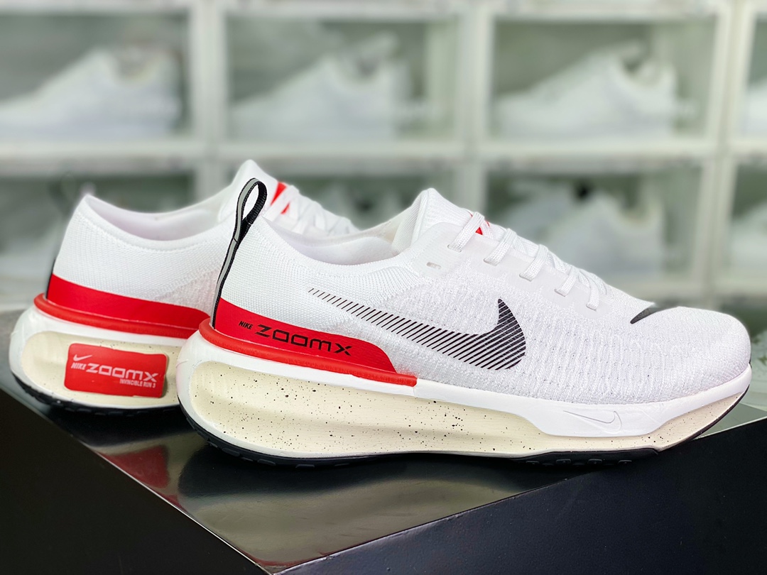 220 ZoomX Invincible Run Flyknit 3”White/Black/Red”不可战胜3代系列慢跑鞋“针织白黑大红”DR2615-101