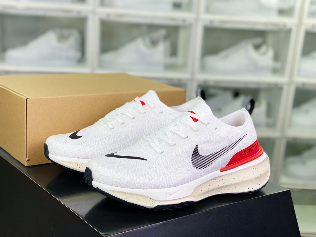 220 ZoomX Invincible Run Flyknit 3”White/Black/Red”不可战胜3代系列慢跑鞋“针织白黑大红”DR2615-101