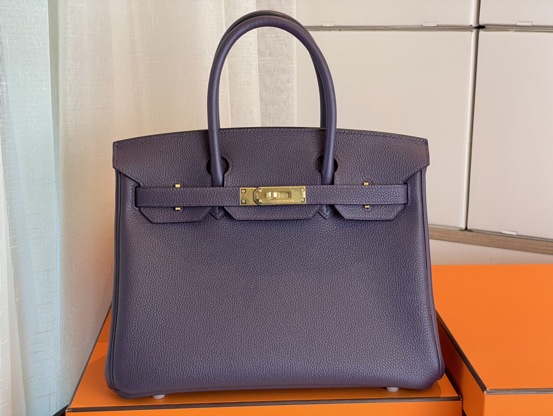 Hermes Birkin Bags Handbags Grape Purple Gold Hardware
