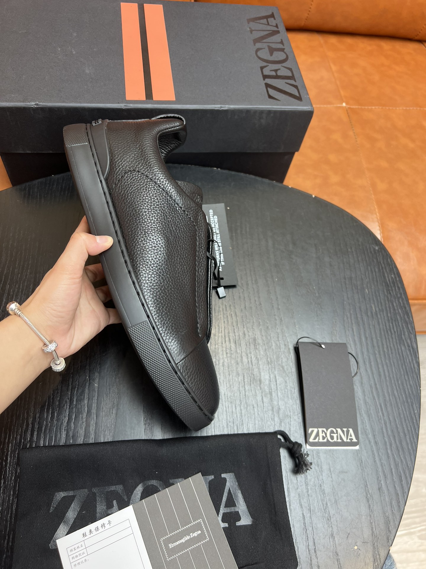 Ermenegildo Zegna Triple Stitch Leather Low Top Sneakers - Lightweight Design 2 i1682501182 1380 0