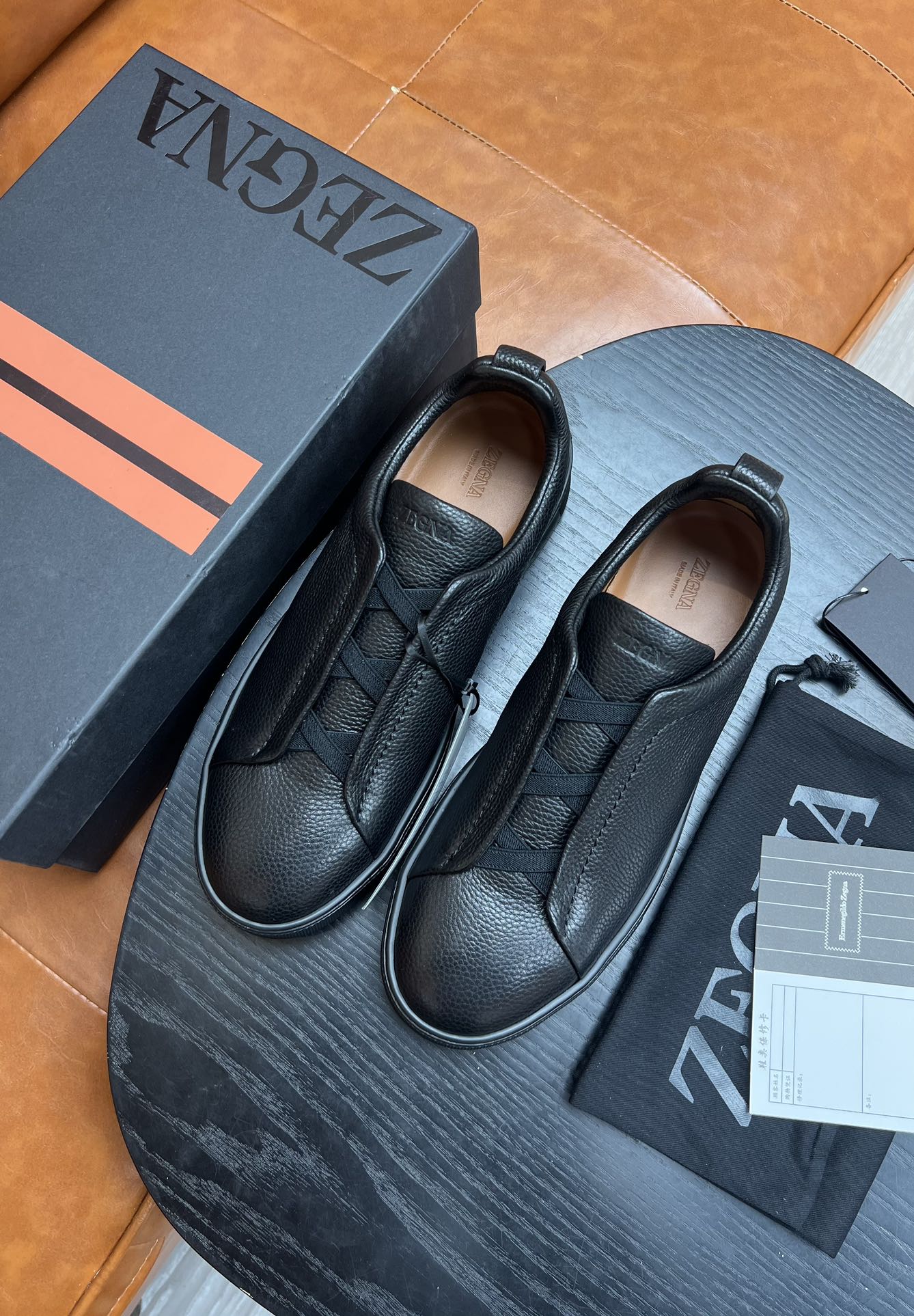 Ermenegildo Zegna Triple Stitch Leather Low Top Sneakers - Lightweight Design 4 i1682501182 9079 2