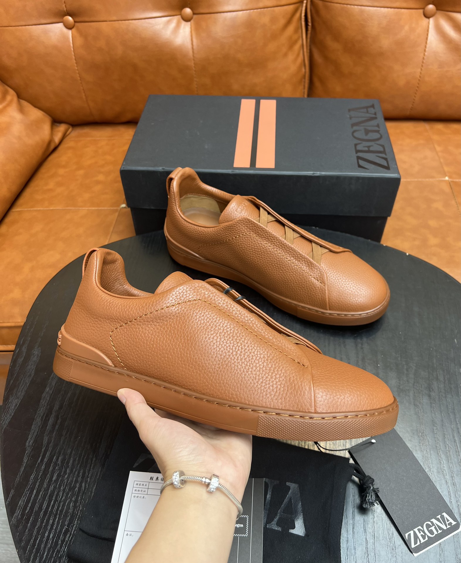 Ermenegildo Zegna Triple Stitch Leather Low Top Sneakers - Comfort & Style 5 i1682501672 2382 4