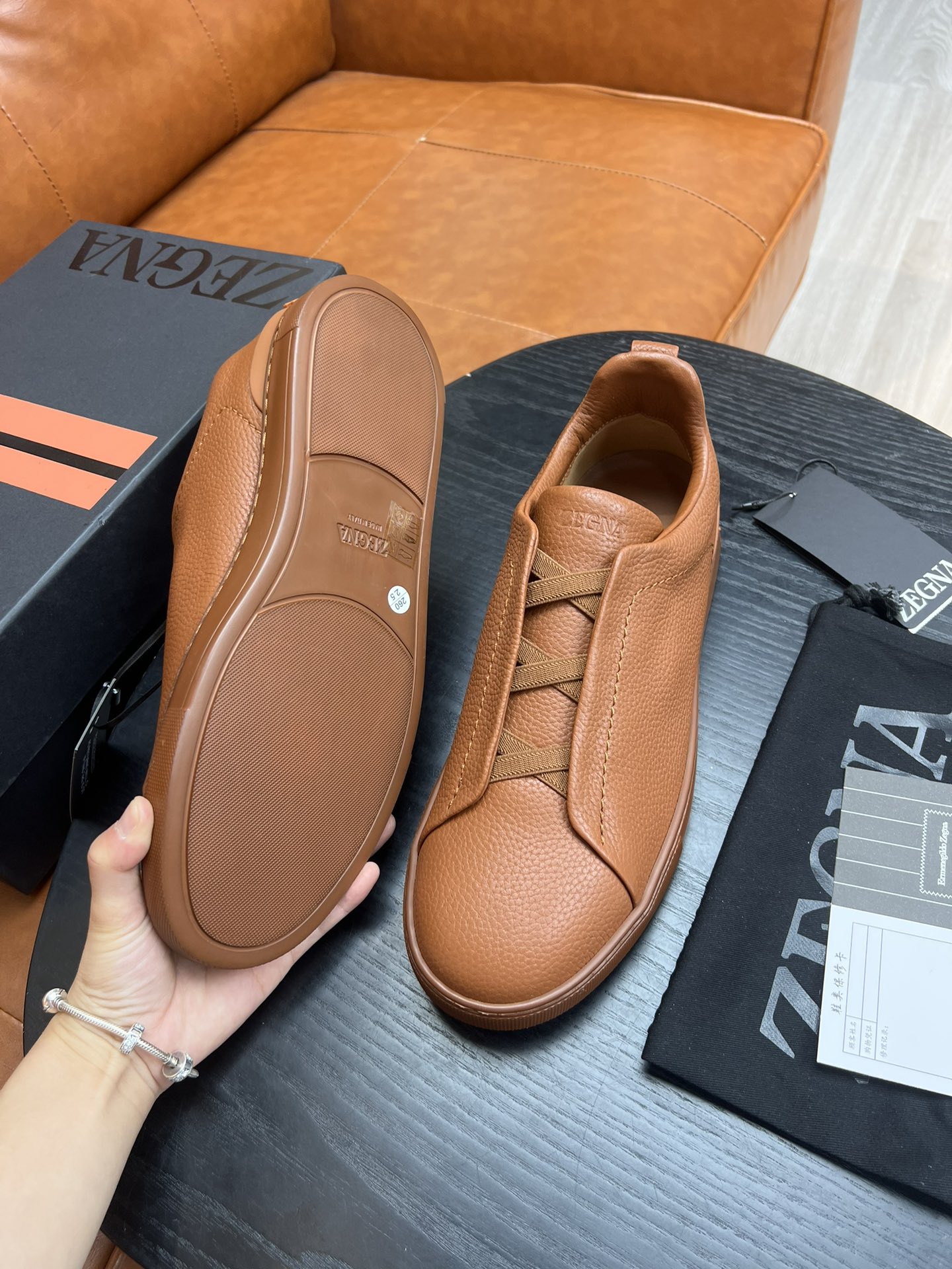 Ermenegildo Zegna Triple Stitch Leather Low Top Sneakers - Comfort & Style 9 i1682501672 432 8