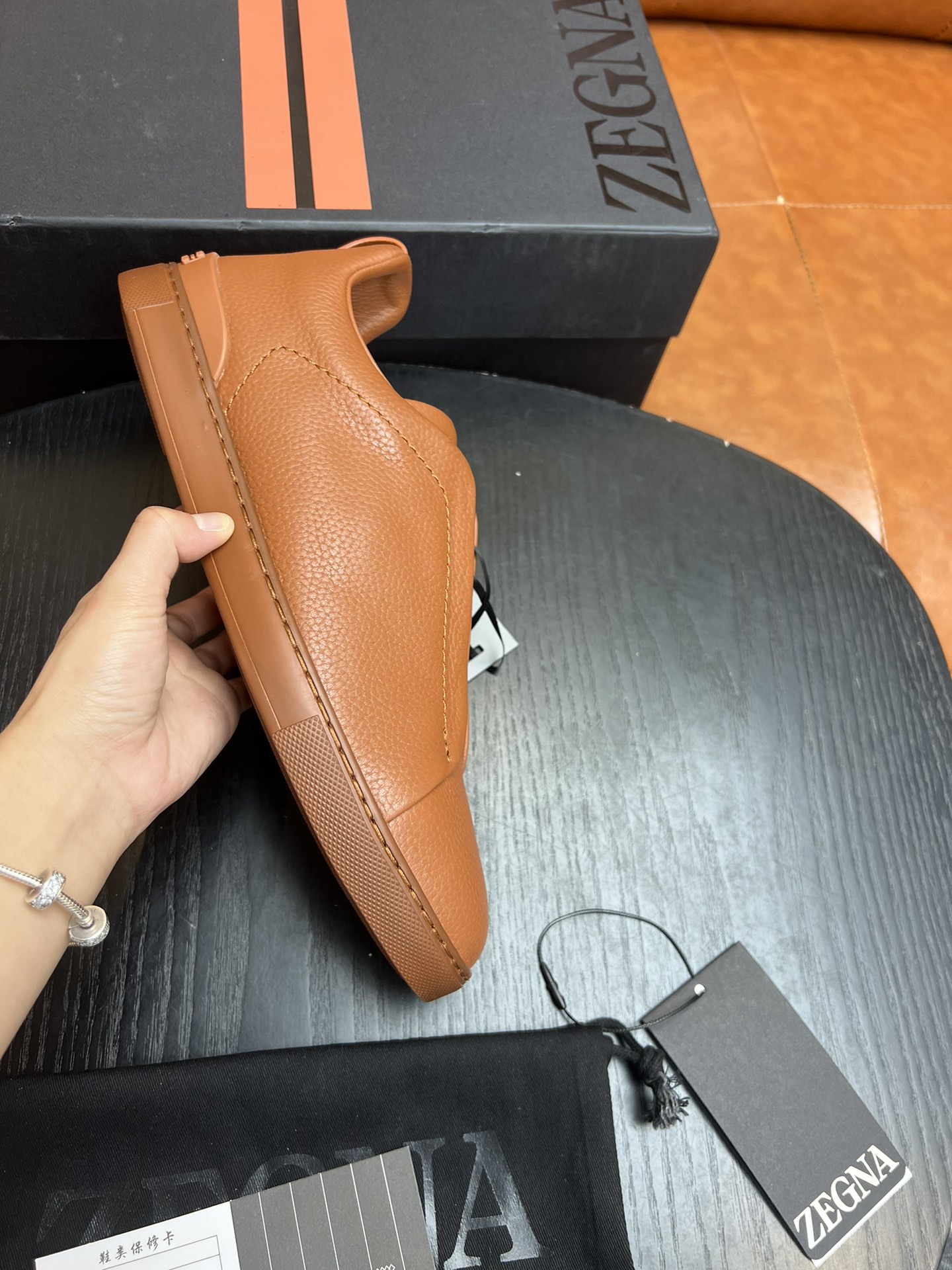 Ermenegildo Zegna Triple Stitch Leather Low Top Sneakers - Comfort & Style