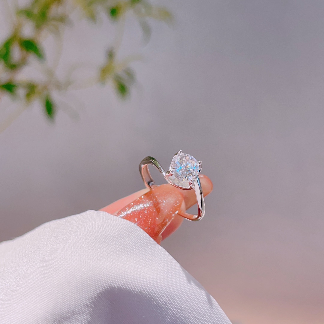 Fine Silver Moissanite Ring Forest Teacher's Day Silver