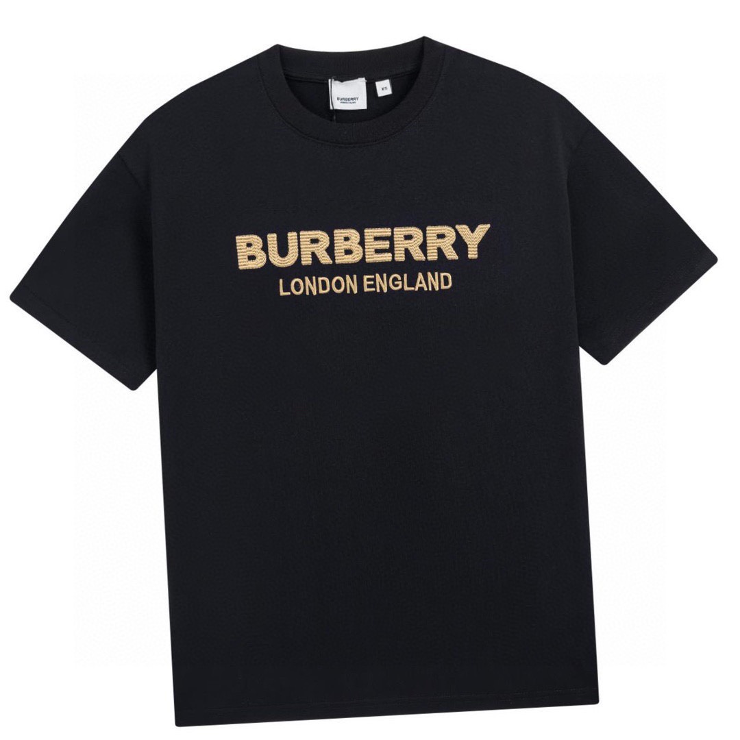 160 巴宝莉/Burberry 夏季新款 高端品质，独家定制经典刺绣字母logo圆领短袖