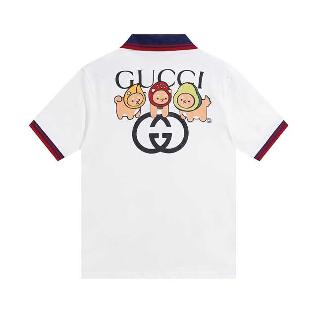 200 Gucci 古驰 2023SS新款GG 饰动物印花针织棉Polo衫