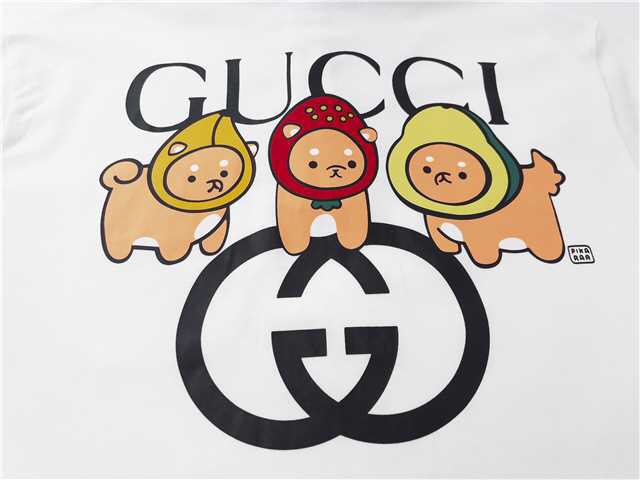 200 Gucci 古驰 2023SS新款GG 饰动物印花针织棉Polo衫